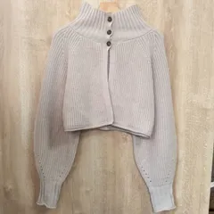 【GRL】グレイル ボタン付き ハイネック ニット セーター  アイボリー ショート丈 フリーサイズ レディース