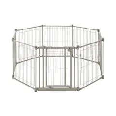 【公式】犬 サークル 折りたたみ ペットフェンス ケージ ペットサークル 犬用 高さ64.5 隙間幅約3.6 アイリスオーヤマ スチールサークル 8枚 STCC-8 *