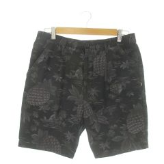 グラム glamb Monotone パンツ 1 黒 ブラック パイナップル柄 トロピカル柄 ショート丈 /AO39 ■GY99