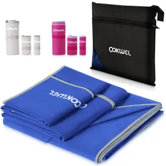 【新着商品】マイクロファイバー 超吸水 旅行タオル 水泳 タオル バスタオル 柔らかい 色褪せない 防臭 スポーツタオル 高い耐久性 コンパクト 湿気 速乾タオル 梅雨対策 アウトドア 防災用品 COKWEL 水泳/スポーツ/旅行/家庭用 収納袋付き (ディー
