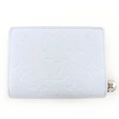 極美品☆LOUIS VUITTON ルイヴィトン M14656 ポルトフォイユ クレア モノグラムアンプラント 二つ折り財布 ライトブルー 箱・保存袋付き フランス製 レディース