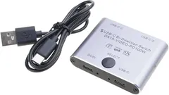 USB-C双方向スイッチ 8K@60Hz 1in2出力/2in1出力 USBスイッチセレクター 1台のデバイスを2台のコンピューターで共有 8K@60Hzビデオ 10Gbpsデータ転送 PD100W