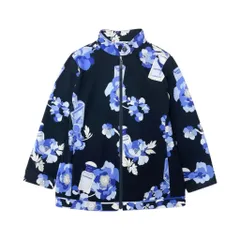 31b6 【美品】LEONARD SPORT レオナール スポーツ ジップアップジャケット ブルゾン 香水 花柄プリント 0578942 42サイズ ブラック ブルー ポリエステル100％ レディース 女性用u02tのサムネイル
