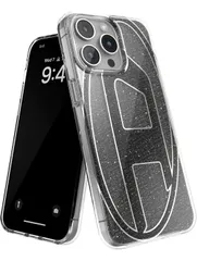 ★DIESEL iPhone15promaxケース Dロゴ グリッター キラキラ ラメ ブランド ロゴ（ディーゼル iPhone 15 Pro Max ケース ブラック）