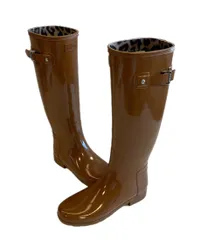 ハンター HUNTER ORIGINAL REFINED HYBRID LINING オリジナルリファインドブーツ レオパード ヒョウ柄 WFT2015RGL レディース靴 レインシューズ・長靴 ブラウン UK4(参考サイズ約23cm) 101sh-2485