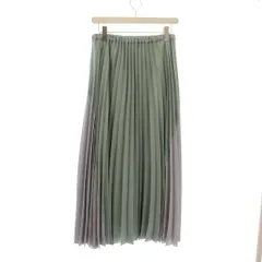 IJIIT&Co イジット&コー スカート 0 グリーン グレー プリーツ ロング丈 切り替えデザイン /JP