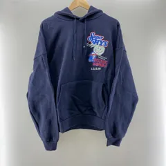 【中古】HYSTERIC GLAMOUR×genzai 刺繍プルオーバーパーカー ネイビー サイズL ヒステリックグラマー[24]