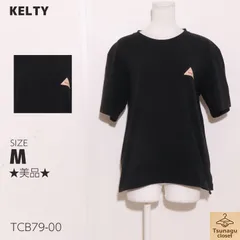 ★美品★ KELTY ケルティ トップス Ｔシャツ　半袖　ワンポイントワッペン　バックプリント　綿混 　ブラック　 【TCB79-00】 送料無料　古着　レディース