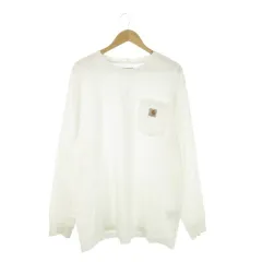 カーハート carhartt Tシャツ L LOOSE FIT 白 ホワイト 無地 ラウンドネック 長袖 /CK30 ■GY99