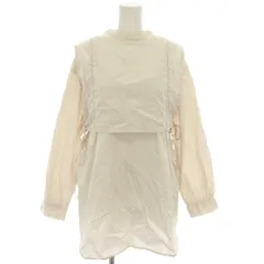 ビームスハート BEAMS HEART シャツ ブラウス 長袖 ドッキング レイヤード風 リボン レース ベージュ 43-11-0577-152 /YT