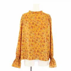 グリーンレーベルリラクシング ユナイテッドアローズ green label relaxing CFC フラワー プリント シャーリング カフス ブラウス 3611-126-1420 プルオーバー 長袖 花柄 オレンジ /KU