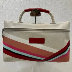 9275　LONGCHAMP　ロンシャン　 ハンドバッグ　ミニバッグ　キャンバス　 レザー　ベージュ系　レディース