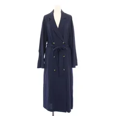 フレイアイディー FRAY I.D ダブルブレストチェスターコート アウター ロング丈 ベルト ストレッチ 0 紺 ネイビー FWFC221106 /BB