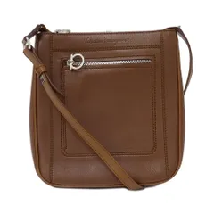 フェラガモ  Ferragamo バッグ レディース ブランド ショルダーバッグ ガンチーニ レザー ブラウン 茶色 お出かけ おしゃれ 斜め掛け 大人 シンプル【中古】