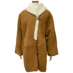 極 美品 Burberrys バーバリーズ ヴィンテージ  ムートン コート ウール ボア アウター ジャンパー レディース ブラウン アイボリー 54858