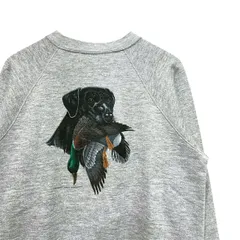 80s ビンテージ 犬 プリント ラグランスリーブ スウェット L グレー USA製 80年代 アメリカ製 vintage トレーナー