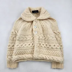 tricot COMME des GARCONS カーディガン ボレロ　ケーブルニット　丸襟　立体　オフホワイト　トリココムデギャルソンのサムネイル