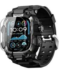 ★ULTIMAL に対応 Apple Watch Ultra 3/Ultra 2/Ultra（49mm）用 バンド一体型保護ケース 強化ガラスフィルム付き TPU 耐衝撃 高耐久 簡単装着 通気性 アウトドア/スポーツ向け ブラック