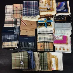 【D10087】ブランド ハンカチ 30枚 まとめ売り　バーバリー セリーヌ フェンディ　ラルフ　トラサルディ　等