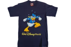 【90sデザイン】ディズニー ドナルドダック Tシャツ WDW ネイビー M相当 (English: Vintage Disney Donald Duck T-shirt - Walt Disney World Navy)