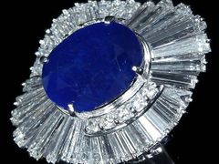ブルースターサファイア リング 9.86ct/Dia 2.05ct PM900 - メルカリ