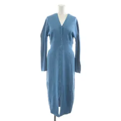 マウジー MOUSSY タグ付き ニットワンピース ロング 長袖 水色 ライトブルー /RR