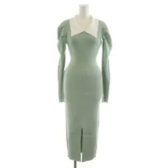 リエンダ rienda タグ付き ニットワンピース ロング 長袖 M 黄緑 /RR