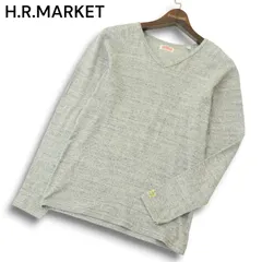 H.R.MARKET ハリウッドランチマーケット 通年 H刺繍★ 長袖 ストレッチ フライス カットソー Tシャツ Sz.2 メンズ 灰 日本製
