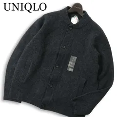 【新品 22AW】 UNIQLO ユニクロ 秋冬★ スフレヤーン ニット カーディガン Sz.L　メンズ グレー 未使用