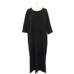 B&Y ユナイテッドアローズ BEAUTY&YOUTH ビューティー&ユース バックホールカットソーワンピース ミモレ ロング ドルマンスリーブ 七分袖 黒 ブラック 1626-299-3969 /HN