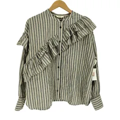 ビームスハート BEAMS HEART 25SS ストライプ フリル ブラウス レディース ONE SIZE 