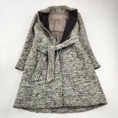 MaxMara ロングコート ツイード　ラメ　ベルベット　Aライン　42 XL相当 マックスマーラ
