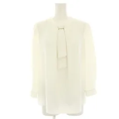 グリーンレーベルリラクシング ユナイテッドアローズ green label relaxing チャーム＆ボウタイ七分袖ブラウス シャツ プルオーバー 白 ホワイト 3511-676-1533 /HN