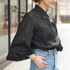 MUSE de Deuxieme Classe (ミューズドゥドゥーズィエムクラス) ★ ① 24051500401010 cotton voile ギャザー ブラウス レディース ブラック FREE