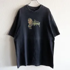 【ブラック/80s】OLD STUSSY【両面プリント Tシャツ】XL ステューシー オールド ビッグシルエット オーバーサイズ USA製 古着 26020050