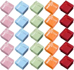SALUDABLE ギフトボックス ラッピング 箱 サプライズ 指輪 アクセサリー 小箱 (ピンク、ライトブルー、ライトグリーン、オレンジ、レッド 60個セット,  41mm)