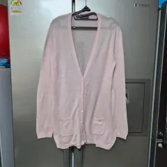 STEFANEL ライトピンク カシミア ニット ロング丈 ニットカーディガン