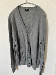 「ユニクロ　メンズカーディガン　薄手　グレー」L　20250507_0004