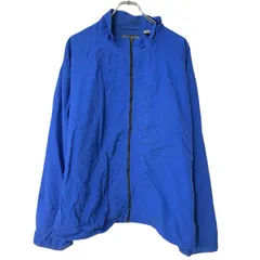 Timberland ナイロンジャケット XL ブルー ジップアップ 刺繍プリント スポーティー アウター 春秋物 a802-5232