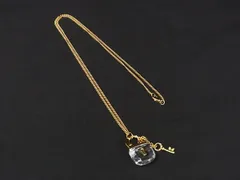 ■美品■ SWAROVSKI スワロフスキー クリスタル カデナ ネックレス ペンダント アクセサリー レディース ゴールド系×クリア DL0686