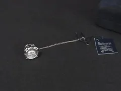 ■美品■ Burberrys バーバリーズ ネクタイピン タイタック アクセサリー ビジネス 紳士 メンズ シルバー系 DL5038