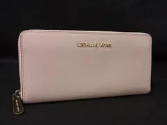 ■美品■ MICHAEL KORS マイケルコース レザー ラウンドファスナー 長財布 ウォレット 札入れ 小銭入れ レディース ピンク系 DL5536