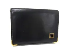 dunhill ダンヒル レザー カードケース カード入れ 名刺入れ 定期入れ パスケース メンズ ブラック系 DL6510