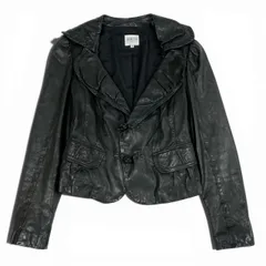 3L28 Armani Collezzoni アルマーニコレツィオーニ 2000’S Leather Jacket レザージャケット ラムレザー Size 42 レディース 女性用k02i
