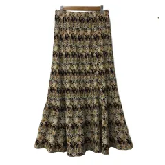 レトロガール RETRO GIRL スカート プリーツ マーメイド ロング ウエストゴム 花柄 F ピンク 黒 ブラック