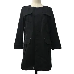 ロペピクニック ROPE Picnic ジャケット ノーカラー 比翼仕立て ドロスト 無地 長袖 40 黒 ブラック