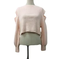 ワンアフター アナザー ナイスクラップ one after another NICE CLAUP セーター ニット プルオーバー クルーネック オープンショルダー レイヤード リブ 長袖 F ピンク