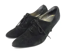 YVESSAINTLAURENT イヴサンローラン スエード ヒール パンプス 表記サイズ36 1/2 (約23.5cm) 靴 シューズ ブラック系 DL8450