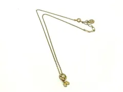 courreges クレージュ ラインストーン リボン パール ネックレス ペンダント アクセサリー レディース ゴールド系 DL7478