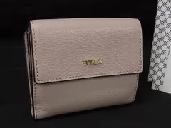 ■美品■ FURLA フルラ バビロン レザー Wホック 二つ折り 財布 ウォレット 札入れ 小銭入れ レディース ベージュ系 DL8470